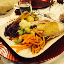 turkey ham dinner christmas family table traditional
