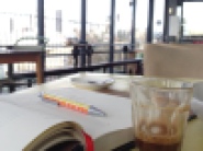 writing coffee lunch view straford london olympic park