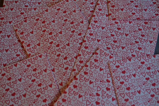 love valentines paper motif hearts