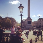 trafalgar square, london square, trafalgar, sunny london