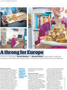 guardian, guardian cook, gastrogays, feature, print media, eurovision, party, eurovision party, europe, a song for europe, bread and butter pudding