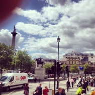 sunny london, trafalgar square, london view, cloudy london